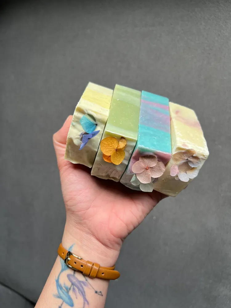 Spring Bloom Soap Bundle — 4 Soaps + Soap Saver 3